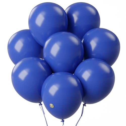 Image of AFTERLOON Biodegradable Natural Rubber Latex Balloons 24 pcs Sapphire Blue 10 Inch, Plastic-Free Alternative Matte Color Durable Thickened Extra Strong Helium Float, ballon Globos Decor De Fiestas