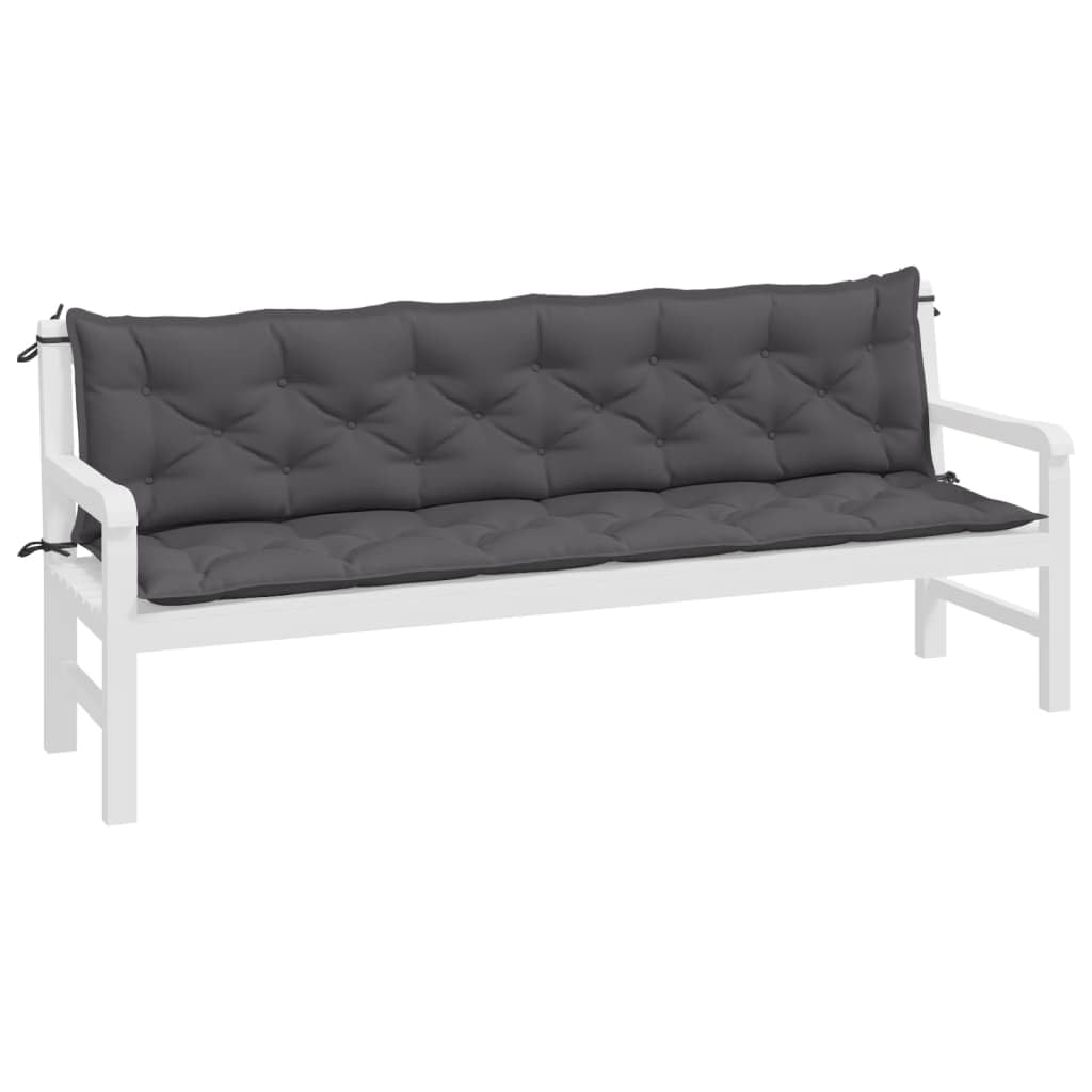 LAPOOH Cojines de Banco de jardín 2 uds Antracita 200x50x7 cm, Cojines Exterior Jardin, Cojines para Palets, Cojines Exterior, Cojines Sofa Exterior, Cojines Suelo - 361735