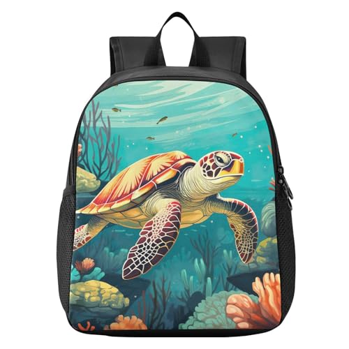 Sea Turtle Kids Backpack Preschool Toddler Bookbag for Girls Boys Mini Kindergarten School Bags S 20850912