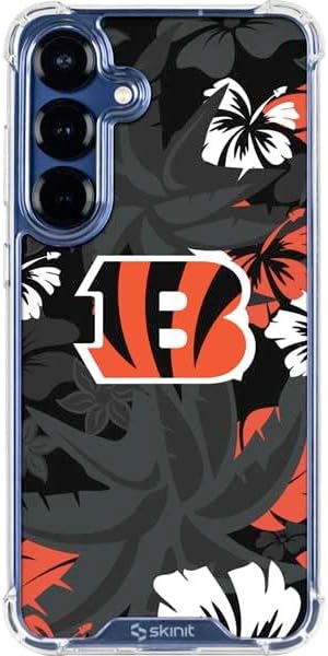 Skinit Clear Phone Case Compatible with Galaxy S25 - Officially Licensed NFL Cincinnati Bengals Black & White Design
