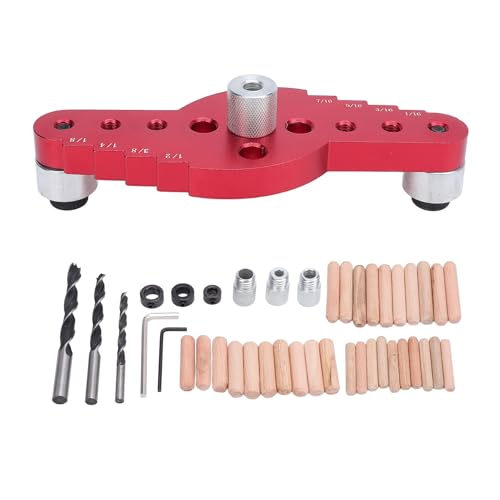 Kit de plantilla para perforación de agujeros de bolsillo verticales de 1/2 pulgada, autocentrante con anillos guía para carpintería, aleación de aluminio para estantes flotantes, instalación de sop