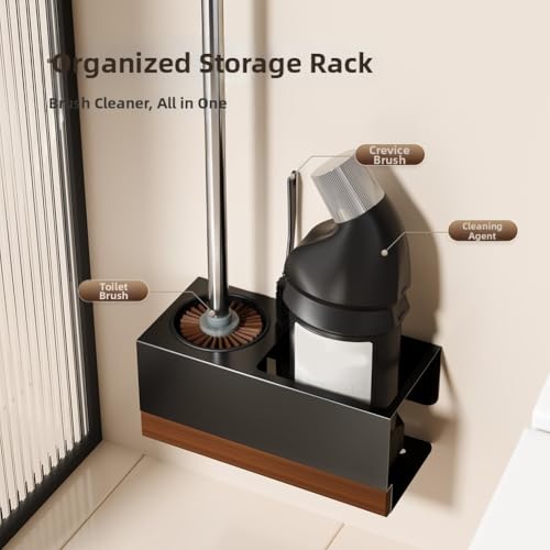 Brosse WC avec support mural à ventouse pour nettoyage sans trace - 6