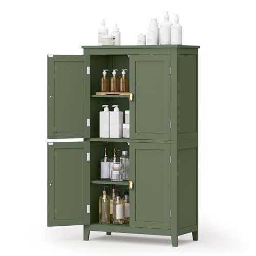 SONGMICS HOME Freestanding Storage Cabinet, Floor Cabinet with Elevated Legs,
