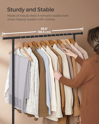 Prime Members: SONGMICS 38.8" Metal Garment Rack w/ Shelf & Wheels (Black) - image 4