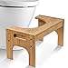 Todeco Tabouret de Toilette en Bambou, Hauteur Réglable de 17 à 24 cm, Tabouret Salle de Bain, Marche Pied pour WC Antidérapant pour Enfant & Vieux Personnes, Couleur Naturelle