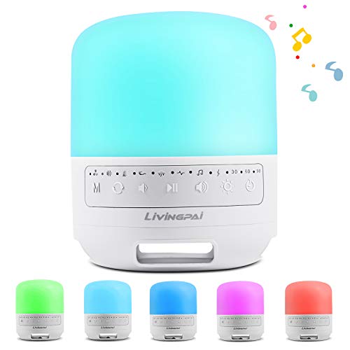 White Noise Machine with Night Light, Sleep Machine for Baby and Adults with 35 Hi-Fi Soothing Sounds & Timer, Noise Machine for Sleeping, Rechargeable Sound Machine for Home, Office, Travel (White)