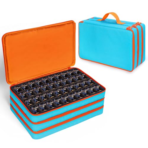 Meetikar - Valigetta per miniature compatibili con 40k e DND, 120 slot con 3 inserti in schiuma adatti per miniature da 20 mm a 32 mm, Blu