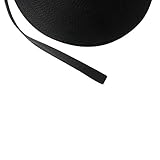  Kacperek Gurtband, Bänder 10mm breit, 10 Meter lang, Dicke 2mm, Polypropylen (schwarz)