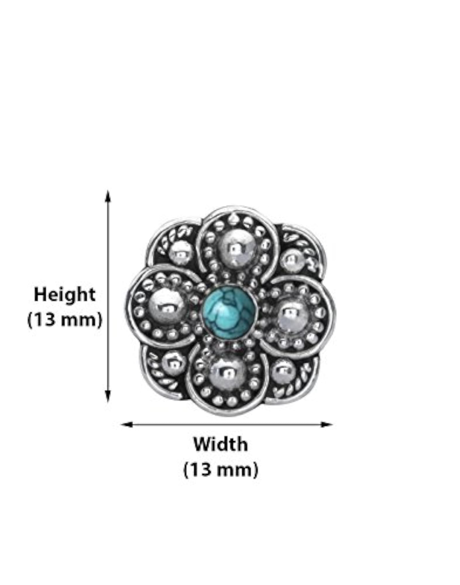 Designer 92.5 Sterling Silver Nose Pin with Turquoise