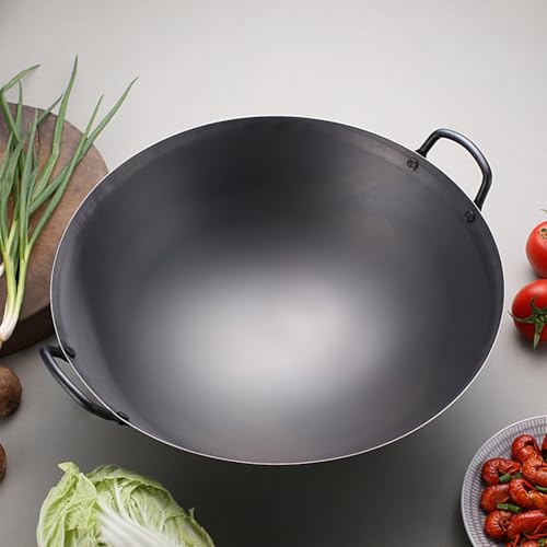 Wok de hierro fundido con doble asa, 50 cm miniatura 7