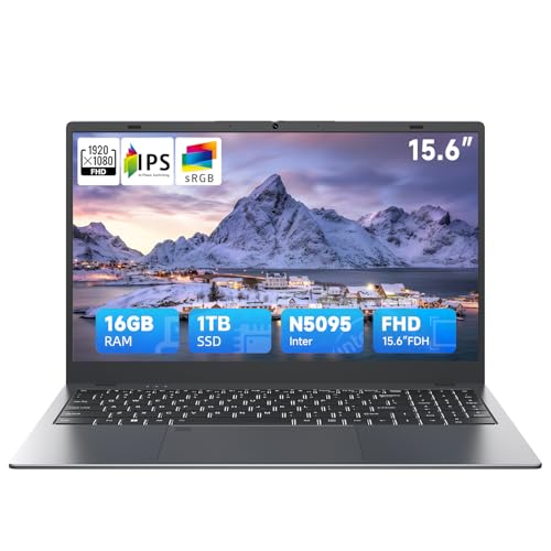 BLUEING 15.6 inch Laptop, Laptop Computer N5095 Processor (4C/4T, Up to 2.9GHz), 16GB RAM 1TB SSD(Up to 2TB), Backlit, Fingerprint, Type-C, HDMI, USB3.2, BT5, WiFi 5, Win 11, Office Suite, Laptops