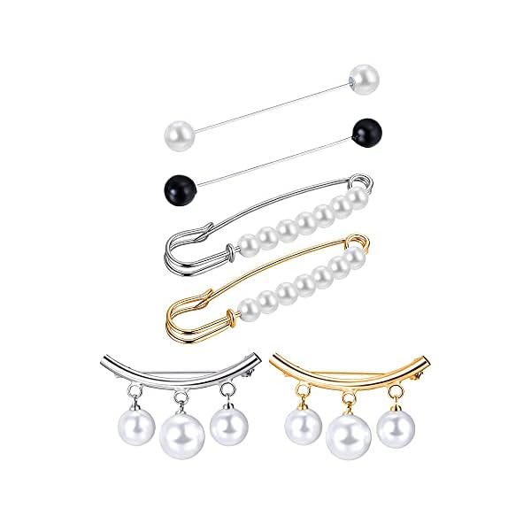 Quesuc 3 Pieces Sweater Shawl Clips Dresses Cardigan Collar Brooch Clip Vintage Shirts Clips for Women Girls