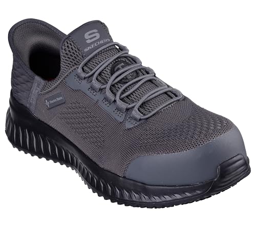 Image of Skechers Men's Tilido Troxin ESD Bungee | Work, Slip-ins, Composite Safety Toe, ESD, Slip Resistant, Air-Cooled Memory Foam