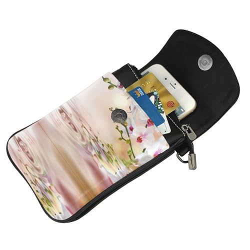Pochette rabat orchidée blanche en microfibre PU haute finition