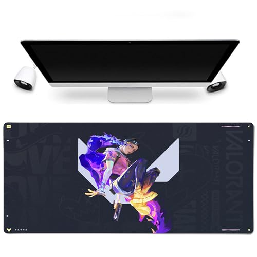 Sublymes VALORANT Mouse Mat - Clove XXL 900 x 400 mm, Smooth and Waterproof Gaming Surface, Non-slip Base, Durable Stitched Edges, Ideal for Gamers, Creators and Office Setups