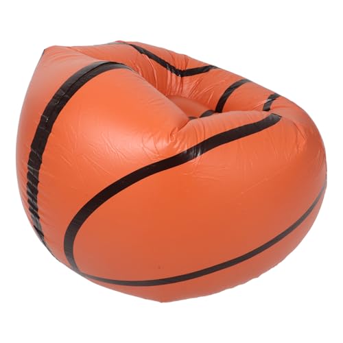 TOYANDONA Sofá Inflable con Diseño de Balón de Baloncesto de PVC, Fácil de Inflar y Desinflar, Adecuado para Terraza o Sala de Estar, Funcional y Divertido para Invitados