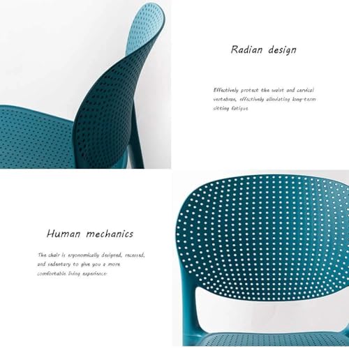 Image of Dream Furnishing - Set of 4 Stackable Dinning Chairs for Home Cafe Office Hotel for Indoor and Outdoor Patio (Peacock Blue)