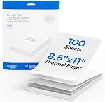 D90E Papier pour imprimante thermique 8.5 x 11 1 cm US Taille de la lettre, papier d'impression thermique avancé compatible avec D90E Imprimante portable, 100 Feuilles