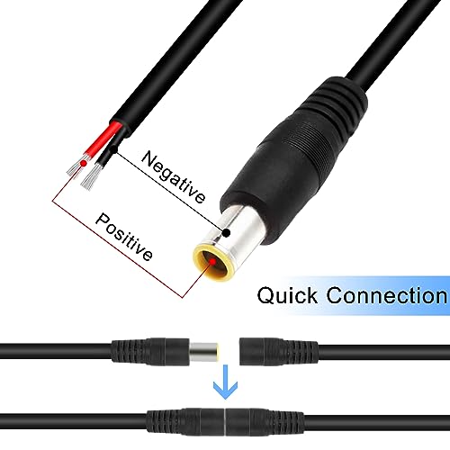 Macho DC7909 de 12V 16 AWG cable de alimentación conector de barril para célula solar 4