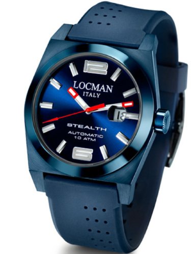 Preisvergleich Produktbild Locman Herren-Armbanduhr XL Stealth Analog Automatik Leder 0205BLBLFNK0GOB