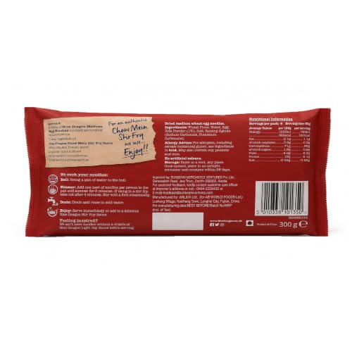 Image of Blue Dragon Medium Egg Noodles 300g (Pack of 2), Includes 6 Portioned Nests, Authentic Asian Stir Fry & Chow Mein Noodles, Imported from Thailand