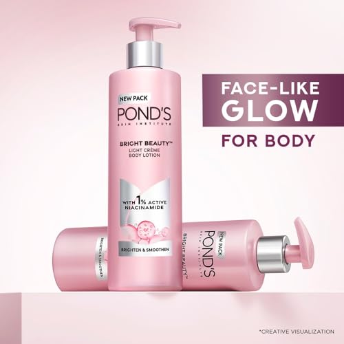 Image of POND'S Bright Beauty Light Creme moisturizing Body Lotion With 1% Niacinamide For Smooth & Bright Skin, for All skin Types,400ml