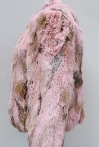Women's Genuine Rabbit Fur Coat Warm Winter Fur Jacket Fuzzy Outware4