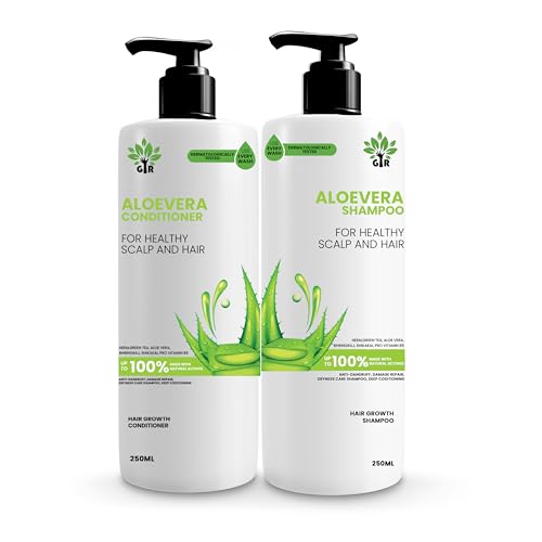 Image of GIR Aloe Vera Shampoo - 250 ML & Conditioner -250 ML- for Silky Smooth Hair & Scalp Nourishment - Combo Pack