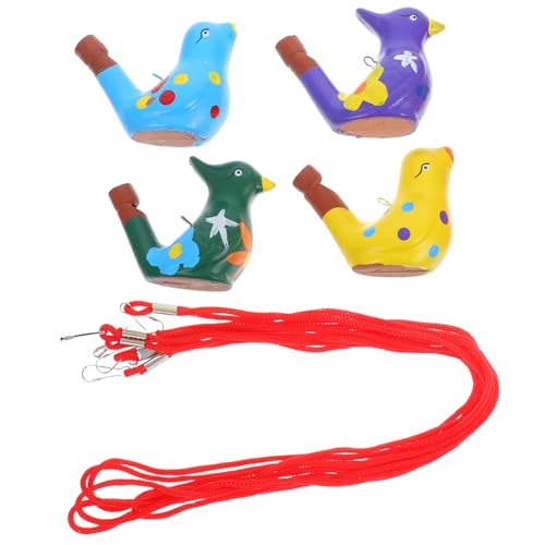 Ipetboom 4個カラフル陶磁器製水鳥笛 パーティー用小道具 鳥笛プロップス 向