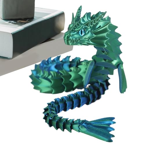 Dragón articulado impreso en 3D, dragón articulado impreso en 3D, adorno flexible 3D para niños, niñas, familiares y amigos