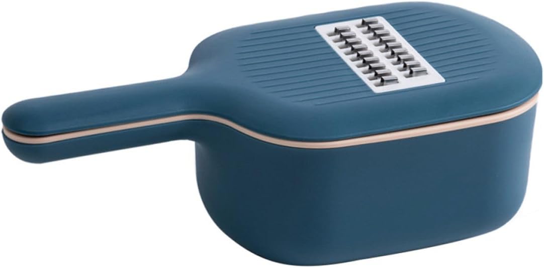 Multifunctional Vegetable Grater Slicer Container with Handle Plastic Blue