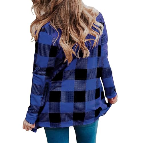 Fall Long Cardigans for Women Flannel Plaid Shirt Womens Trendy Plus Size Work Checkered Cardigan Long Sleeve Loose3