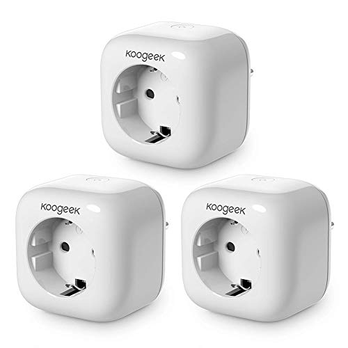 Koogeek Prise Connectée Homekit, Wifi Smart Plug Prise Electrique Connectee Intelligente, Contrôle Vocale Compatible avec Apple Siri Alexa, Mesure Consommation Minuterie Programmable Télécommande