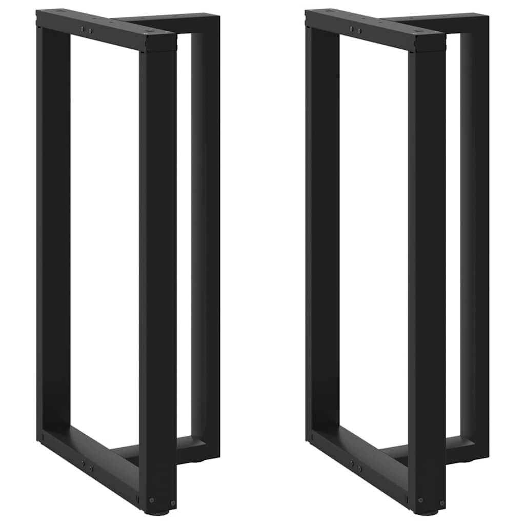 Patas de mesa modernas para tableros de mesa individuales: 2 patas de mesa de bar en forma de T con recubrimiento en polvo estables de acero en negro con patas de nivelación ajustables