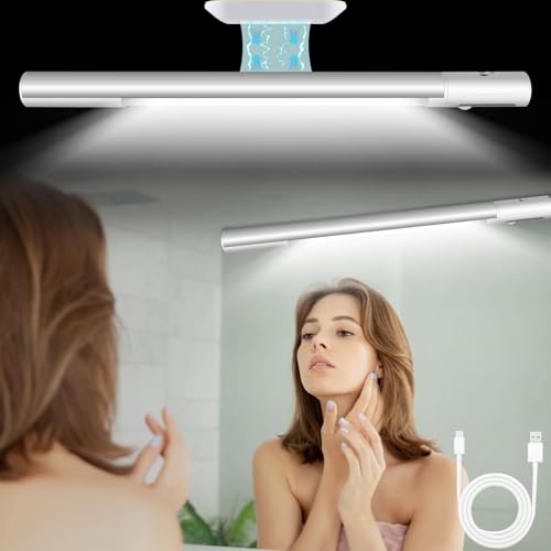 Funmo LED Lampe et Maquillage Portable Avec Ventouse, Variateur Lumière LED, Lampe Salle Bain, Lumière du Jour, Eclairage Mural et Eclairage Miroir