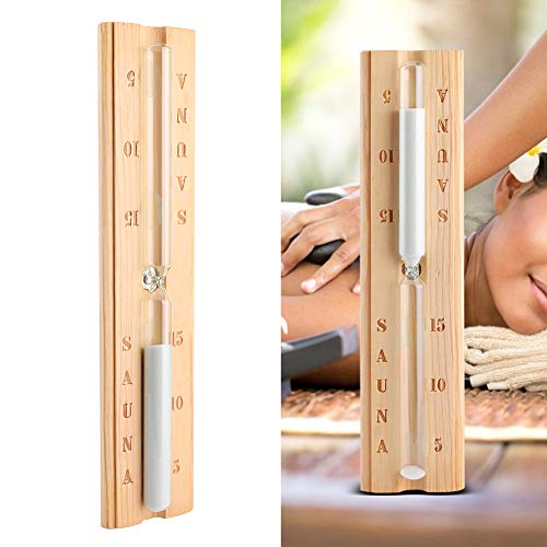 Shipenophy Wall-Mounted Wooden Sauna Hourglass 15 Minutes Sand Timer Countdown Clock Accessory for Sauna Spa Room 30x6.5x3.5cm - Image 4