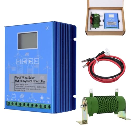 SEDAMORALLY Régulateur d'appoint Hybride de Charge Solaire éolienn,avec Contrôleur MPPT,15000W,12V/24V/48V,pour Éolienne À Usage Domestique,Hors Réseau avec Fonction De Charge Générateur De Vent 48V