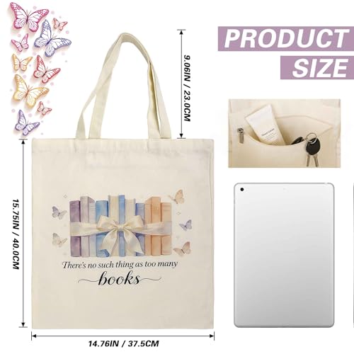 yuboo Canvas Tote Bag Book Lovers Gifts, Fall Christmas Gift for Women - image 4