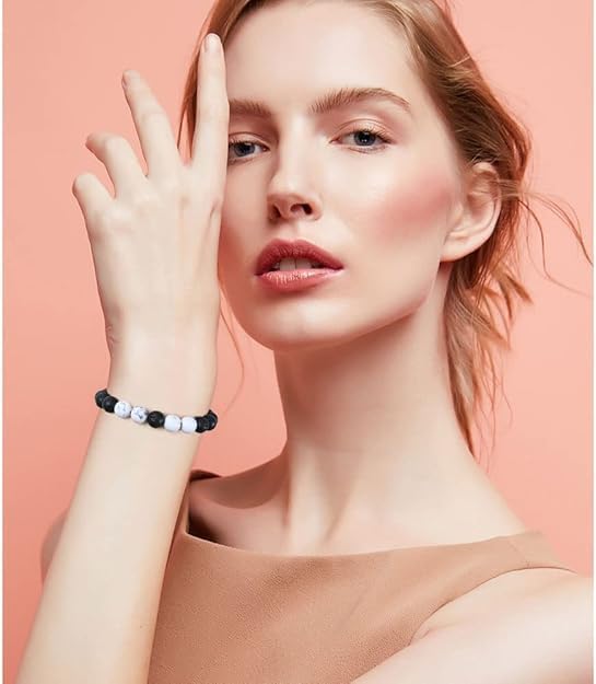 4Pcs Beaded Bracelet, 8mm Lava Rock Stone Bead Bracelets For Men, Tiger Eye Bracelet, Adjustable Bracelets for Men Women - Image 6