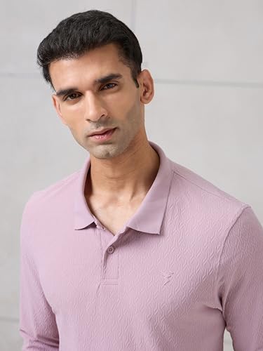 Image of TECHNOSPORT Men's Slim Fit Textured Active Out Full Sleeve T-Shirt for Gym, Sports & Regular Use