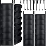 Material duradero: estas bolsas de siembra para colgar en la pared están hechas de tela de fieltro suave y fuerte que es el material duradero y reutilizable, esta bolsa de siembra puede mejorar las condiciones de vida de sus plantas, como fresas, flores, verduras, etc.