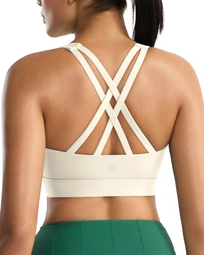 Image of RUNNING GIRL Sports Bra for Women,Molded Cup Strappy Running High Impact Sports Bra with Sewn in Pads
