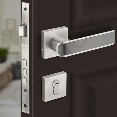 Image of Plantex Main Door Locks for Home /Premium Door Lock with 3 Years of Warranty /Mortise Lock for Door - Main Door Lock Set (7112 - Satin White & Satin Black)