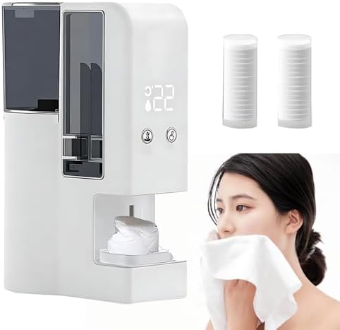 5-Second Fast Heating Towel Warmer, 500ml Visible Water Tank, Wall-Mount & Countertop Use, Includes 40 Plant Fiber Towels, Perfect for Spa & Home Use