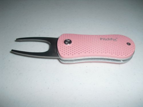 AMAGolf Pitch Fix Switch Blade Divot Tool w/Ball Marker Pink/Silver AMAGolf Pitch Fix Switch Blade Divot Tool w/Ball Marker Pink/Silver