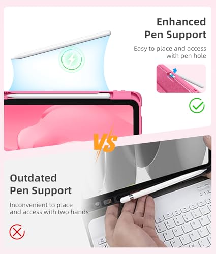 Image of Akkerds for iPad A16 Case with Keyboard - 7 Colors Backlit Keyboard for iPad 10th Generation /iPad Air 11 Inch -Wireless Folio Cover for iPad Air 10.9 Inch /iPad Pro 11 Inch 2022 /2021 /2020-ShinyPink