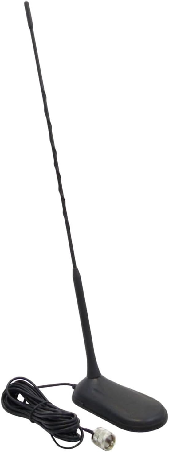 KALIBUR - KMAG2 18" Tall Low Profile Magnetic Mount CB Antenna with Built-in Shock Spring, 18' Coax Cable & Connector