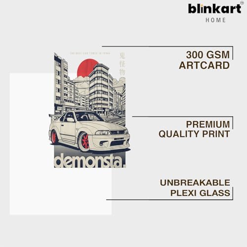 Image of BLINKART Ford Mustang Hoonicorn CarFramed Posters Gift Items Boys Room Wall Decoration Bedroom Office Studio Synthetic Wood Frame & Acrylic Glass Ready to Hang - 12x8 Inch, (A4 Size) - CAR-100