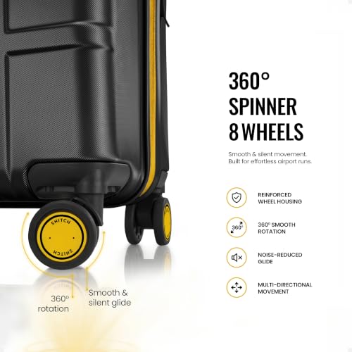Image of SNITCH Blink 3Pc Set Grey Polycarbonate Hard Travel Suitcase - Suitcase for Travel Set of 3 & Luggage with 8 Wheels, Premium Lock, Wet & Dry Pouch & Free Shoe Bag
