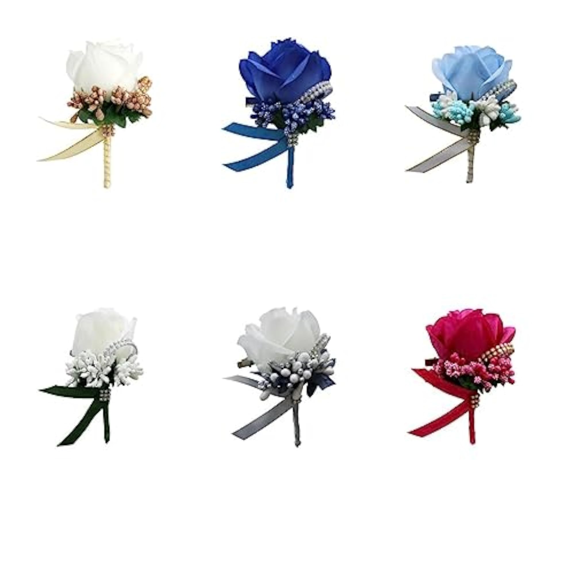3x Stimulation Rose Flower Brooch Pin Wedding Corsage